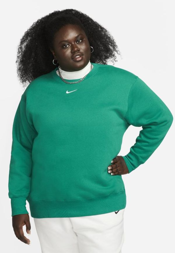 Tröja med rund hals i oversize-modell Nike Sportswear Phoenix Fleece för kvinnor - Grön