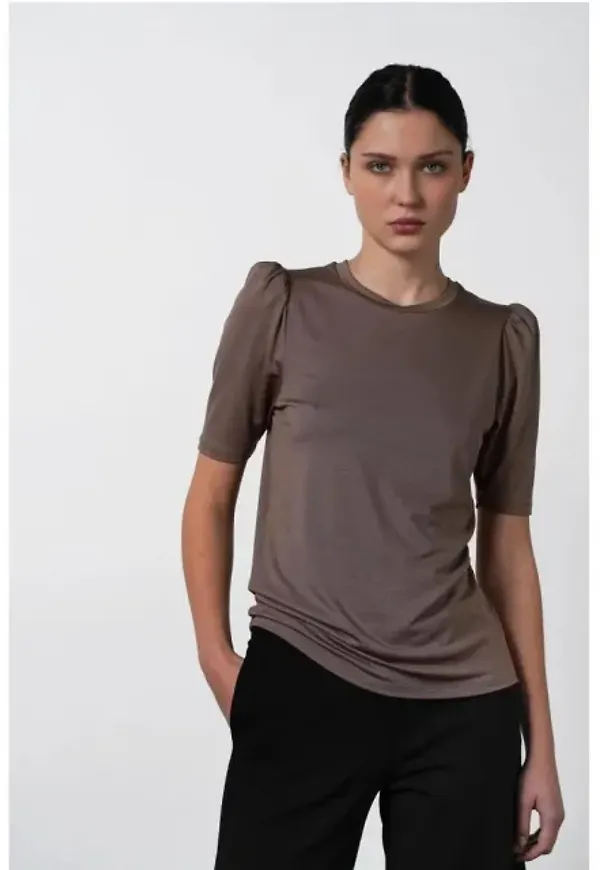 Tu Puff Top - Deep Taupe