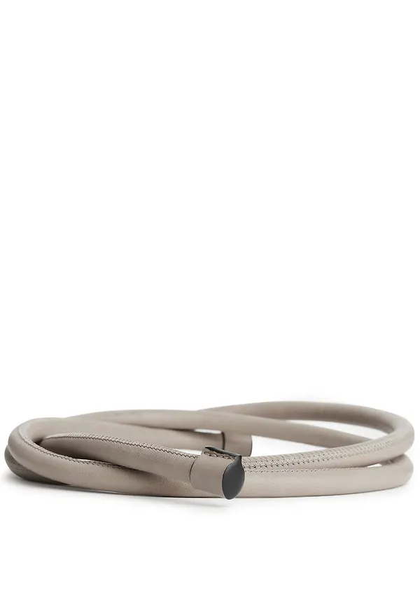 Tubular Leather Belt - Brown