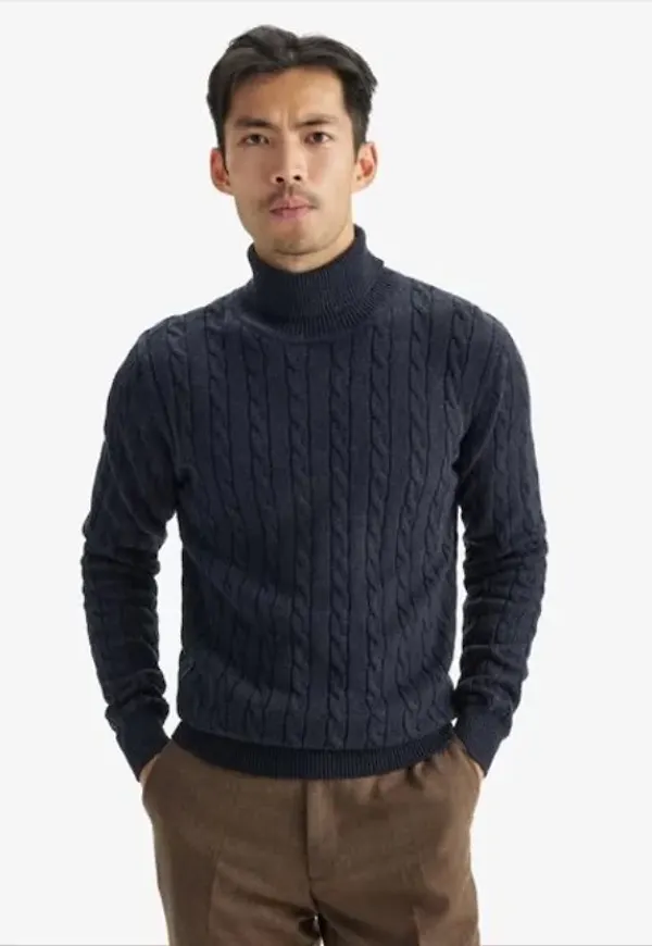 Turtleneck Ribbad Pimabomull