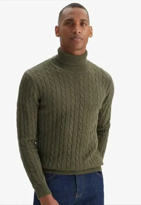 Turtleneck Ribbad Pimabomull