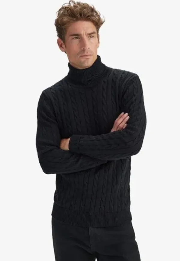 Turtleneck Ribbad Pimabomull