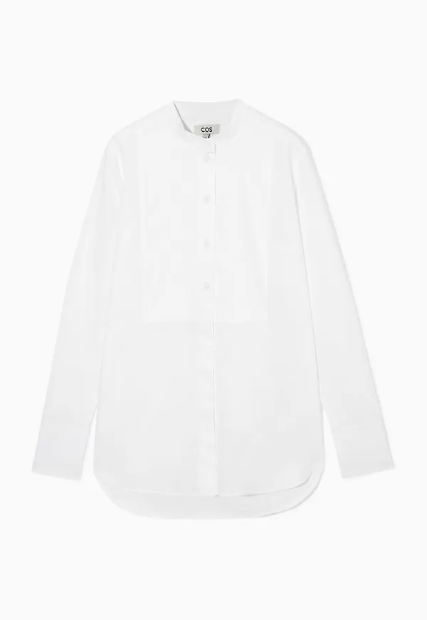 TUXEDO-BIB COTTON-POPLIN SHIRT