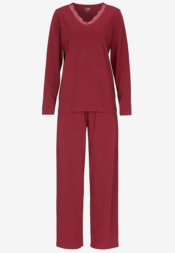 Tvådelad pyjamas med spetskant