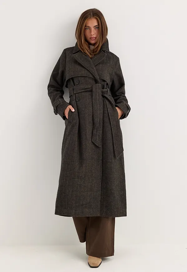 Tweed Trench Coat