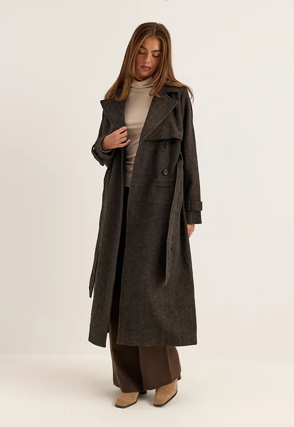 Tweed Trench Coat