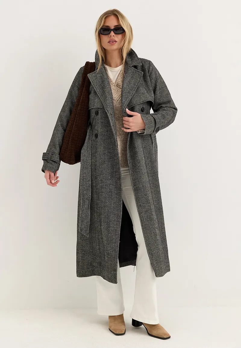 Tweed Trench Coat