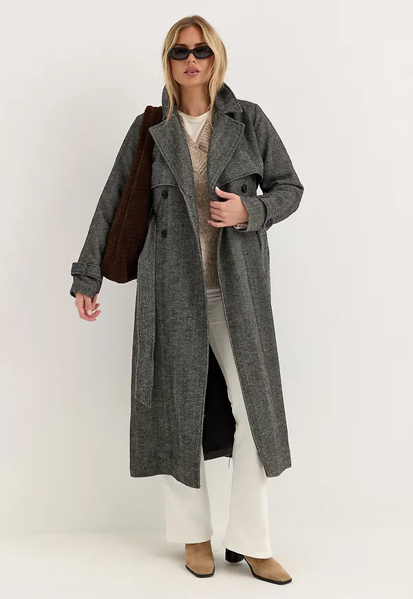 Tweed Trench Coat
