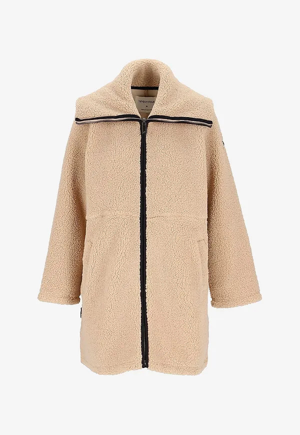 Twentyfour - Pilejacka Mode Teddy Coat Women - Beige