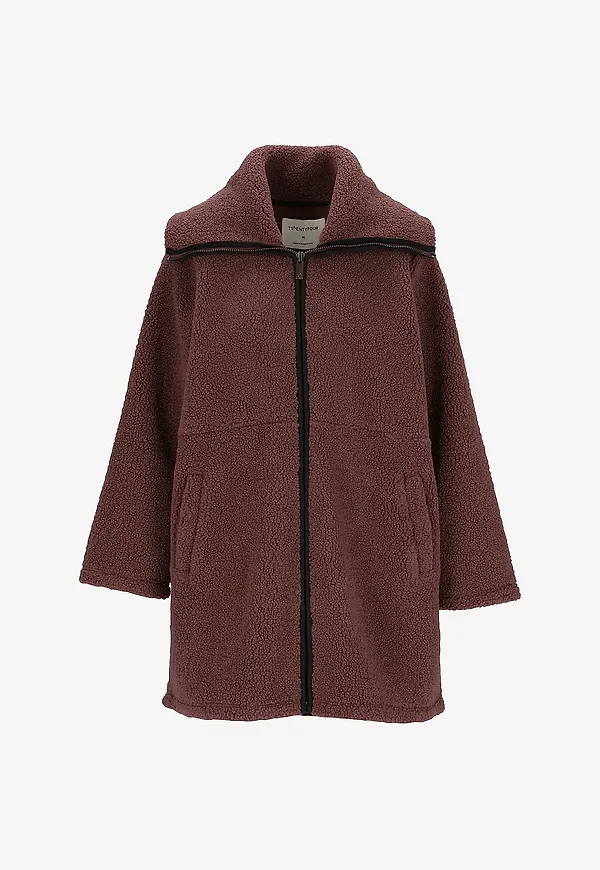 Twentyfour - Pilejacka Mode Teddy Coat Women - Brun
