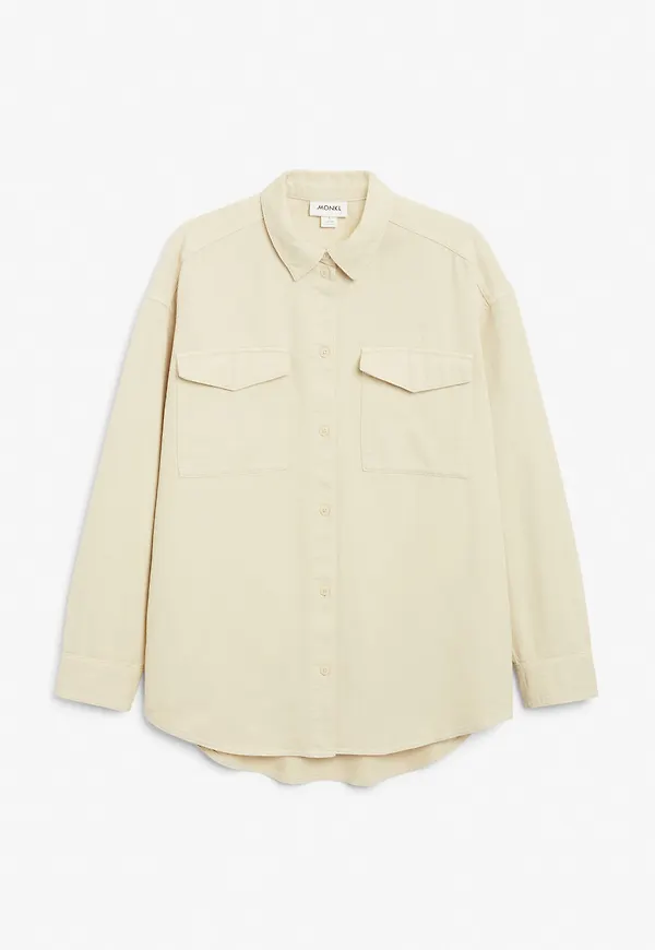 Twilled cotton shirt - Beige