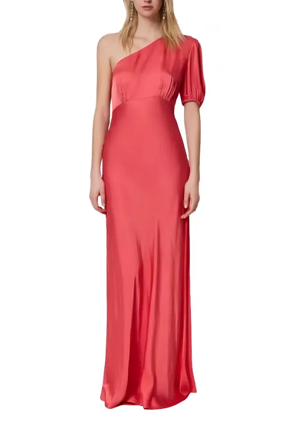 Twinset, Klänning, Dam, XS, Elegant Enaxlad Satinklänning
