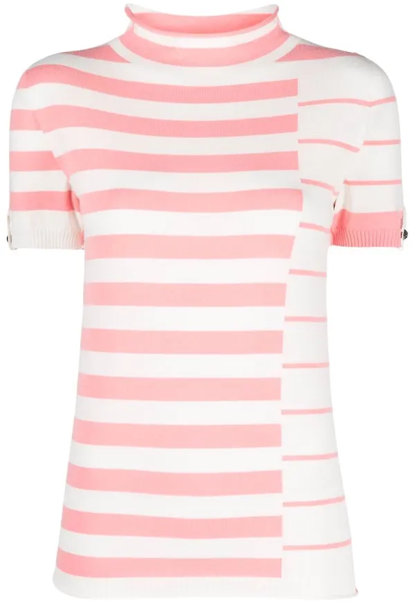 TWINSET randig stickad t-shirt - Vit