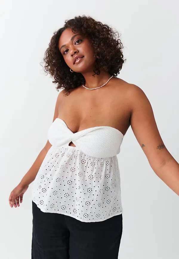 Twisted anglaise top