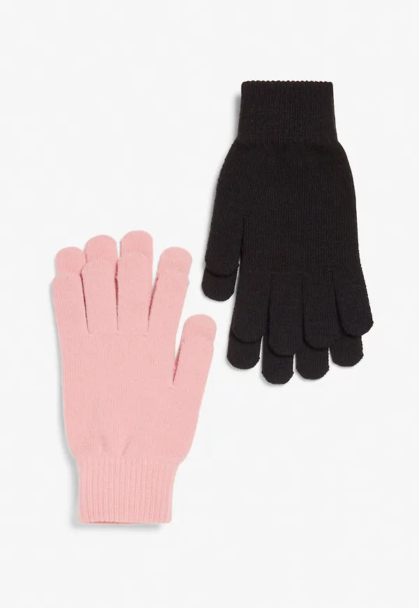 Two-pack of knitted gloves - Pink