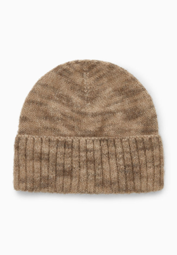 TWO-TONE KNITTED BEANIE HAT