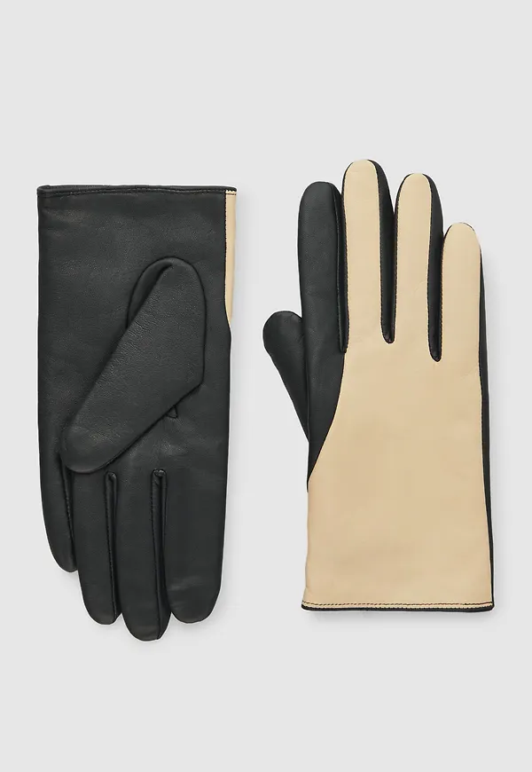 TWO-TONE LEATHER GLOVES
