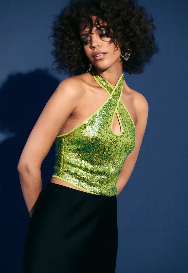 Tyra sequin top