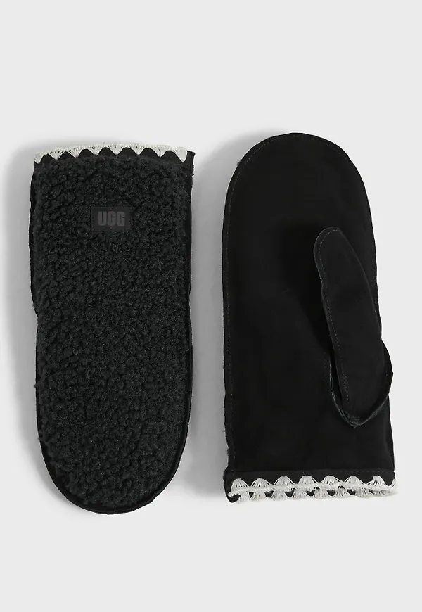 UGG - Svart - W UGGfluff Scalloped Mitten
