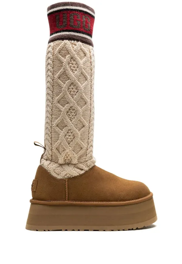 UGG Classic Sweater Letter Chestnut stövlar - Neutral