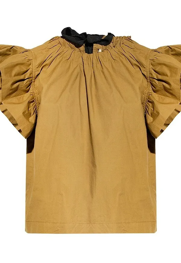 Ulla Johnson Leigh cotton top Brun, Dam