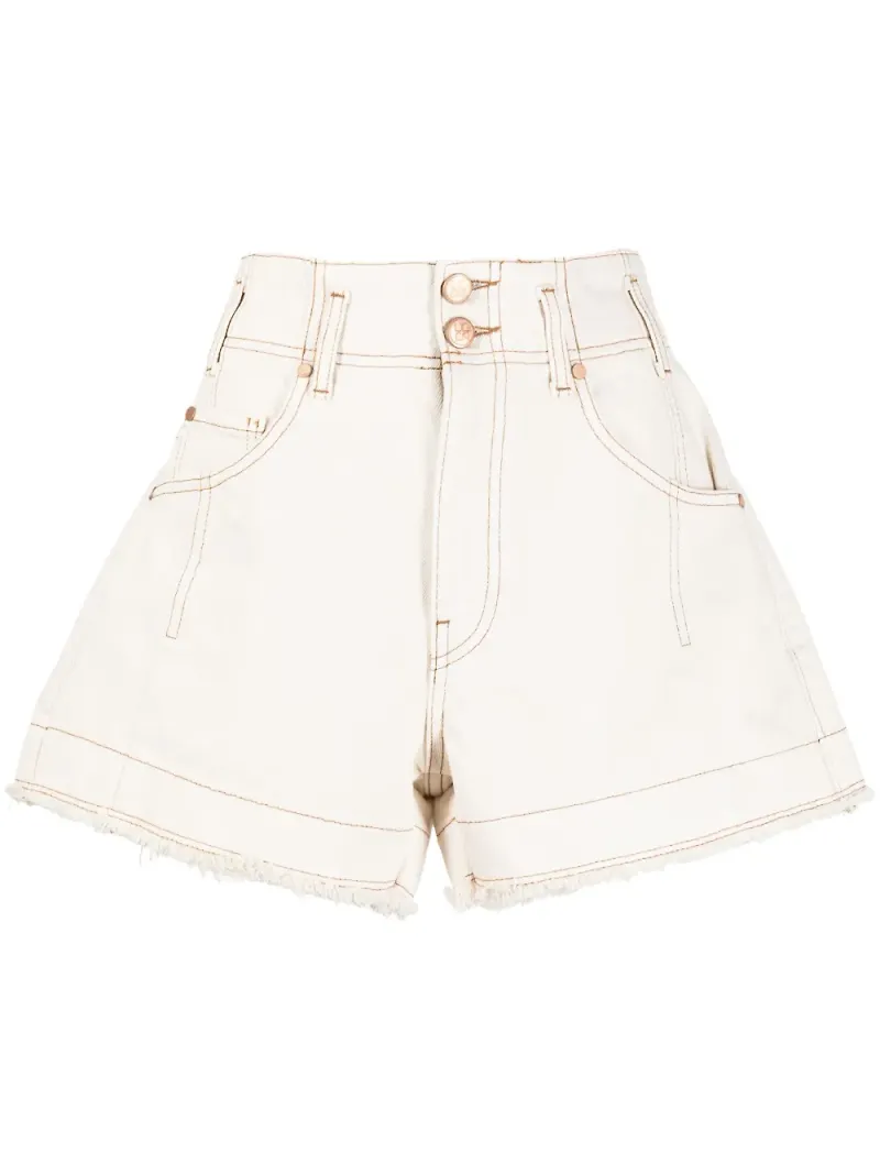 Ulla Johnson vida shorts med hög midja - Vit