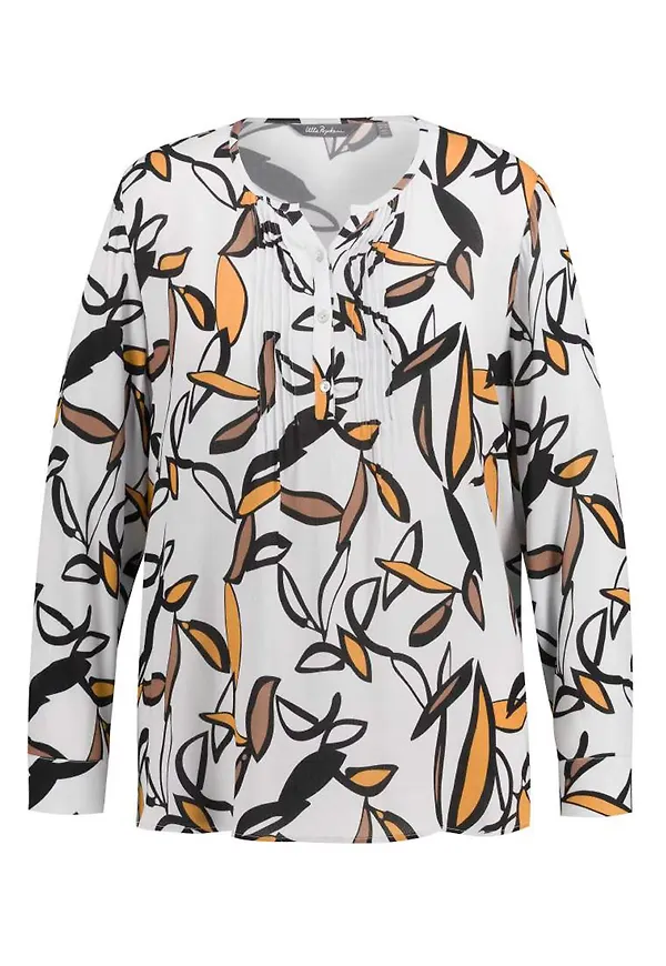 Ulla Popken Blus mörkorange / svart / vit