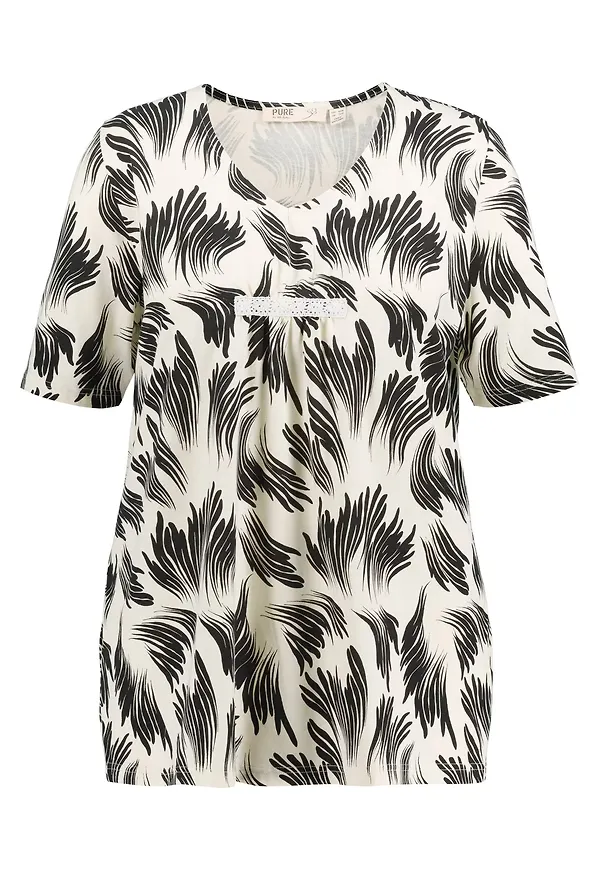Ulla Popken T-shirt svart / vit