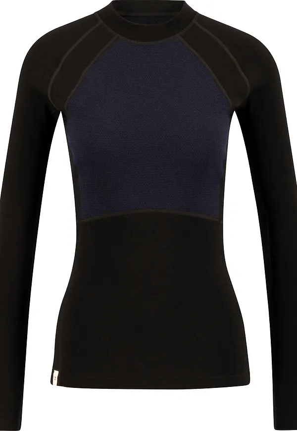 Ulvang Women's Peak Map Crew Baselayer Black/Navy Blue