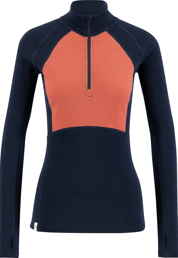 Ulvang Women's Peak Map Half Zip Baselayer Navy Blue/Mineral Red