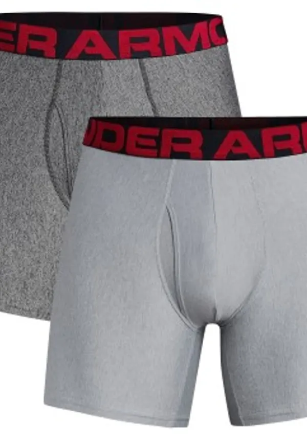 Under Armour Kalsonger 2P Tech 6in Boxers Grå polyester Medium Herr