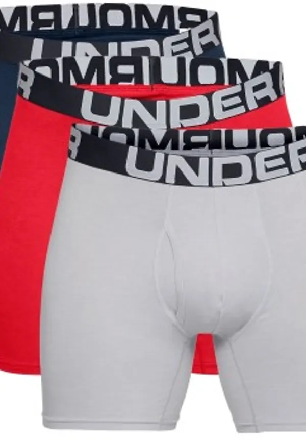 Under Armour Kalsonger 3P Charged Cotton 6in Boxer Röd/Blå XX-Large Herr