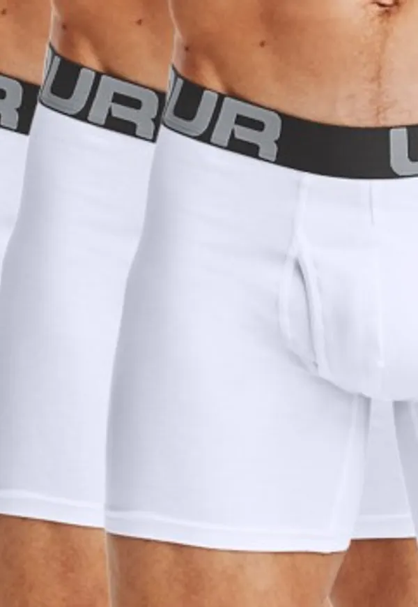 Under Armour Kalsonger 3P Charged Cotton 6in Boxer Vit XX-Large Herr