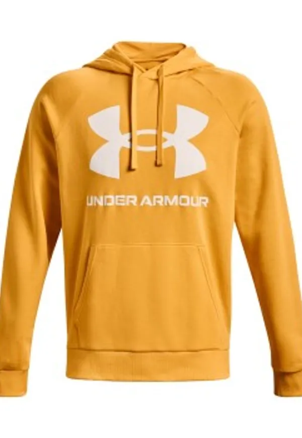 Under Armour Rival Fleece Big Logo Hoodie Orange/Vit Large Herr