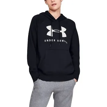 Under Armour Rival Fleece Sportstyle Hoodie Svart Medium Dam