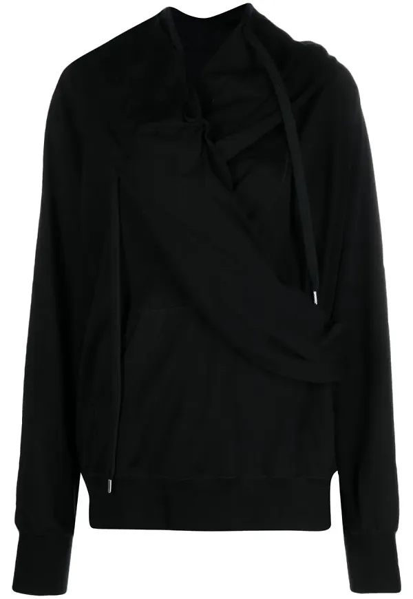 Undercover hoodie i bomullsblandning med dragkedja - Svart