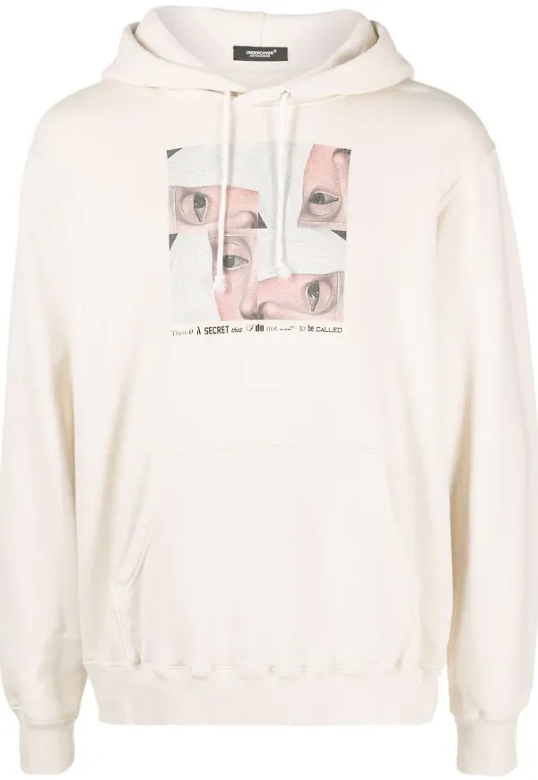 Undercover hoodie med grafiskt tryck - Neutral
