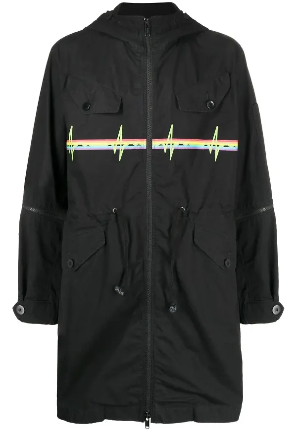 Undercover parkas med huva - Svart