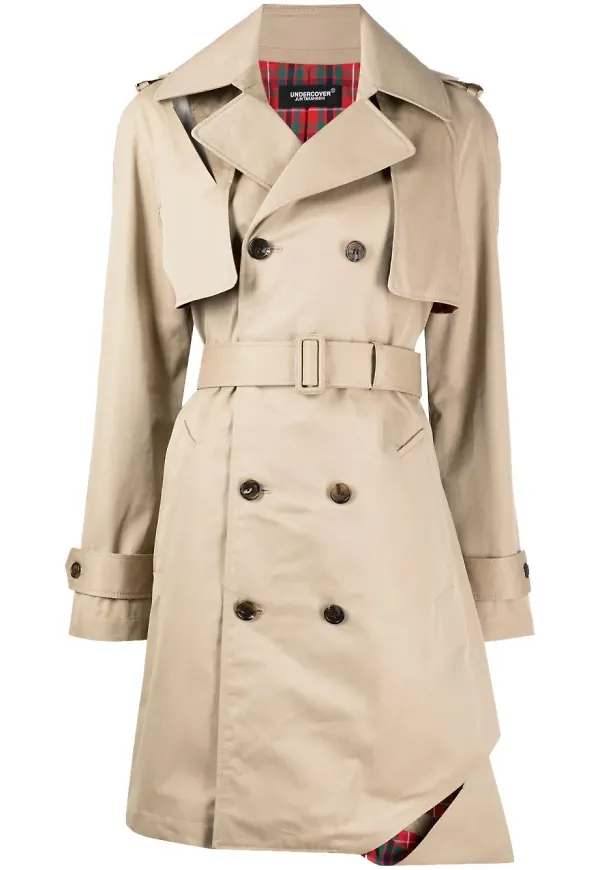 Undercover trenchcoat med bälte - Brun