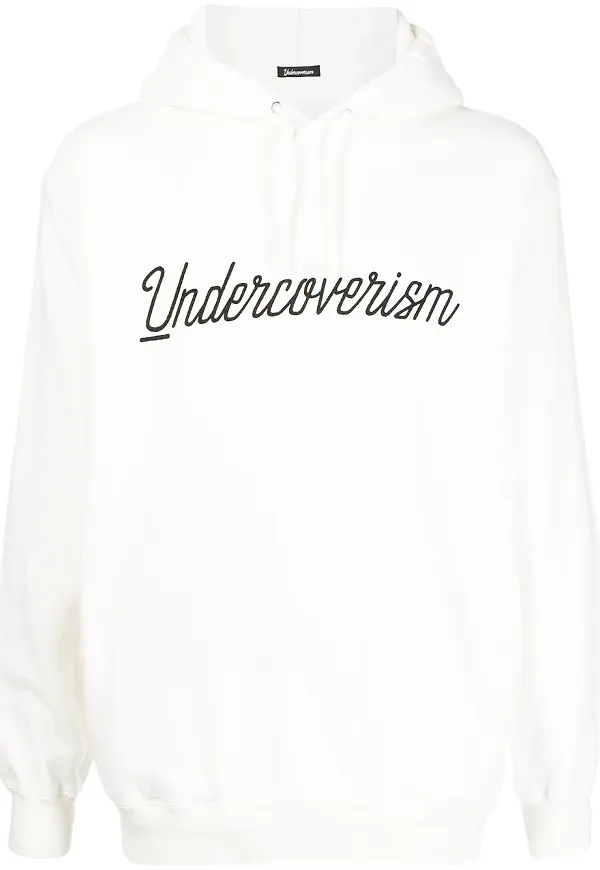 Undercoverism hoodie med logotyp - Vit