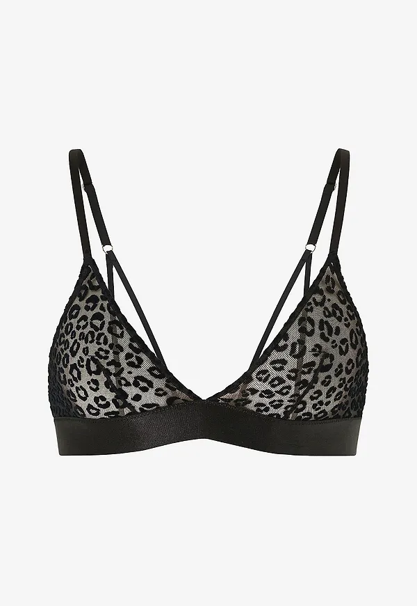 Understatement - Mjuk-bh Mesh Triangle Bralette - Svart