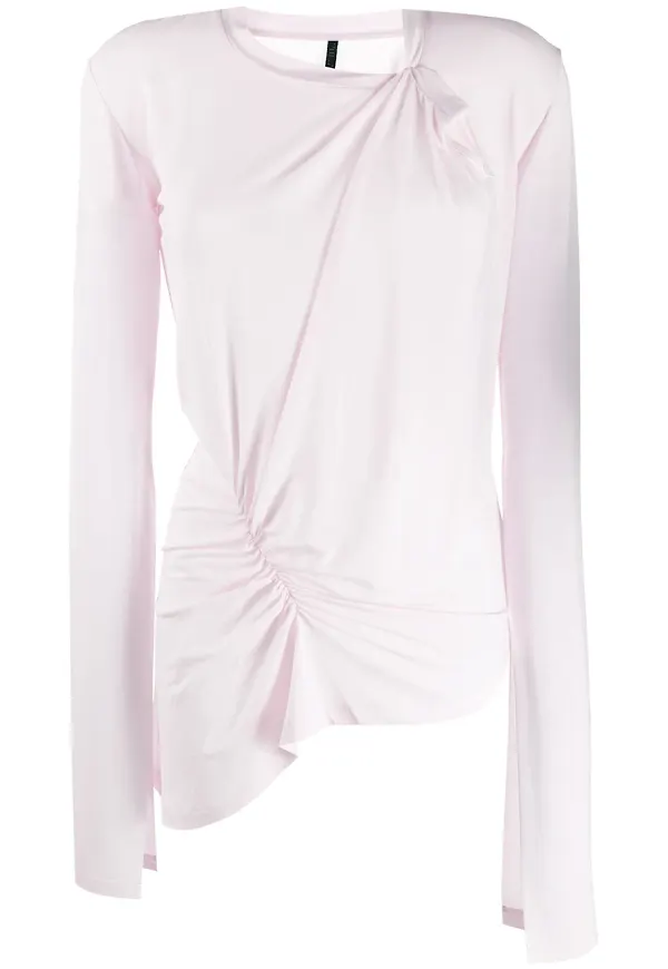 UNRAVEL PROJECT långärmad asymmetrisk topp - Rosa
