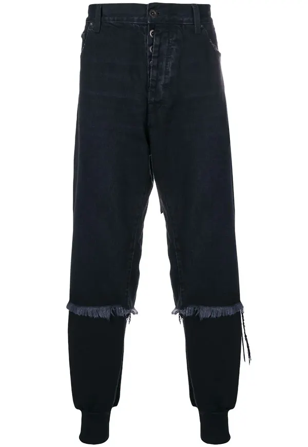 UNRAVEL PROJECT skiktade jeans - Svart