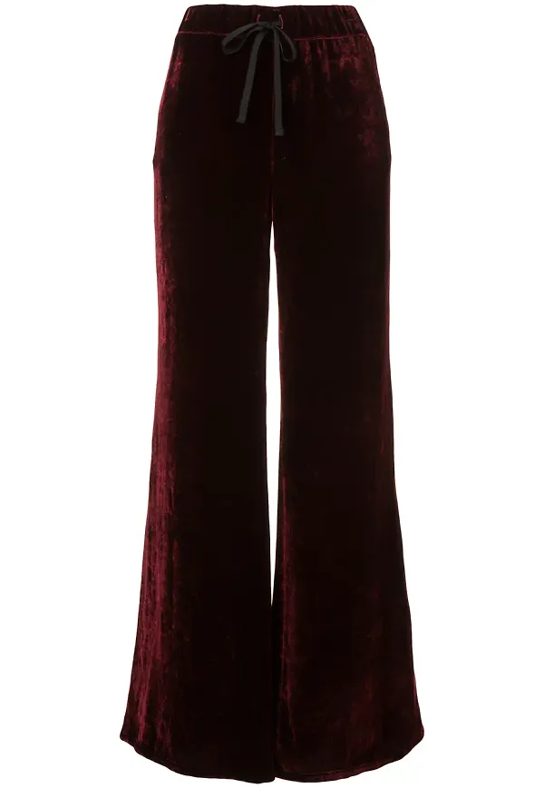 UNRAVEL PROJECT velvet wide leg trousers - Röd