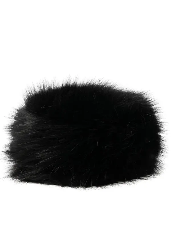 Unreal Fur Natasha hatt i konstpäls - Svart