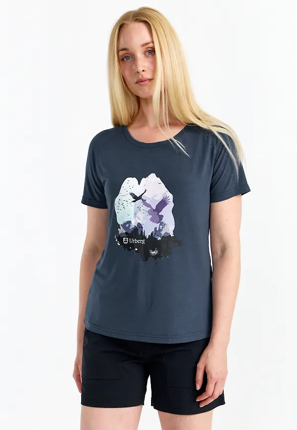 Urberg Women's Printed Tree Tee Blue Nights