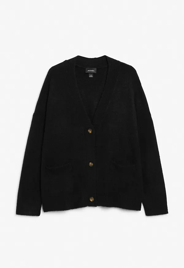 V-neck cardigan - Black
