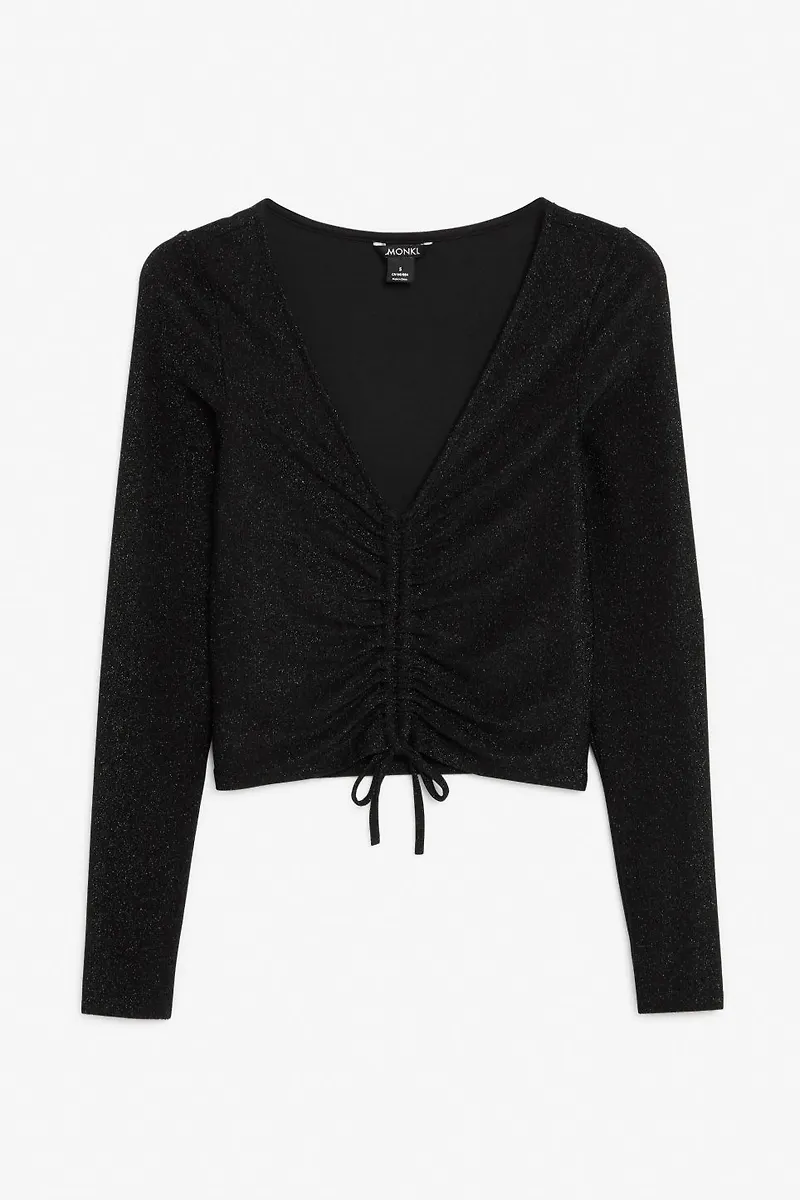 V-neck crop top - Black