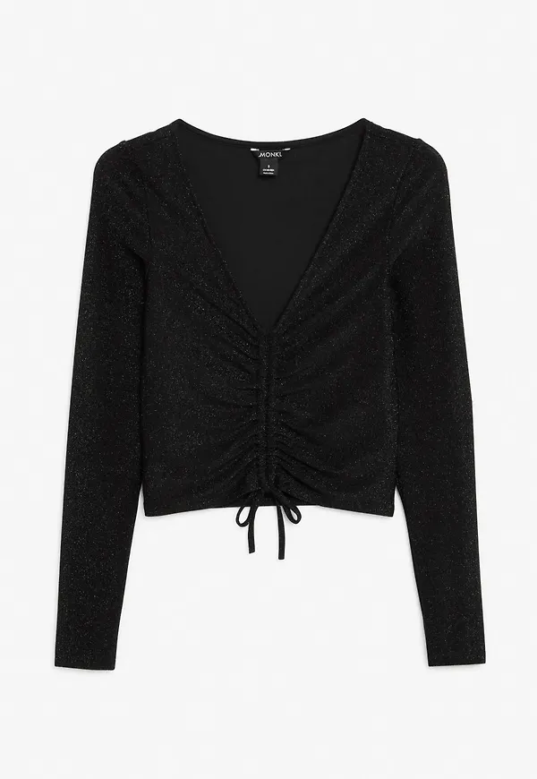 V-neck crop top - Black