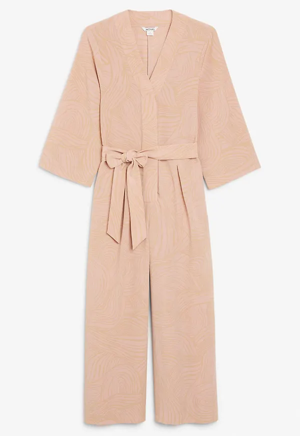 V-neck jumpsuit - Beige